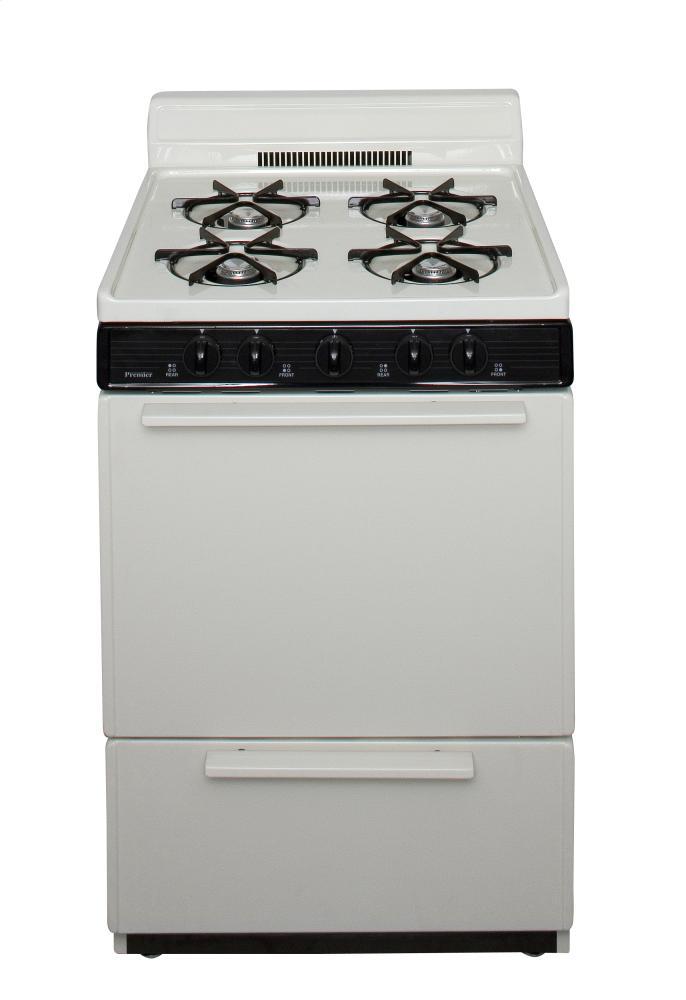 Premier 24 in. Freestanding Battery-Generated Spark Ignition Gas Range in Biscuit