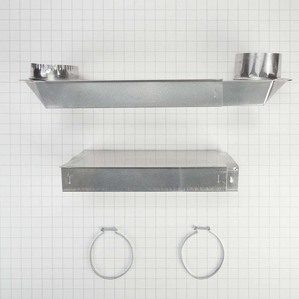 Whirlpool 4396014 29"-50" Dryer Telescoping Vent Periscope for 2.5" clearance, with 1 male snap-lock fitting and 1 draw-band collar