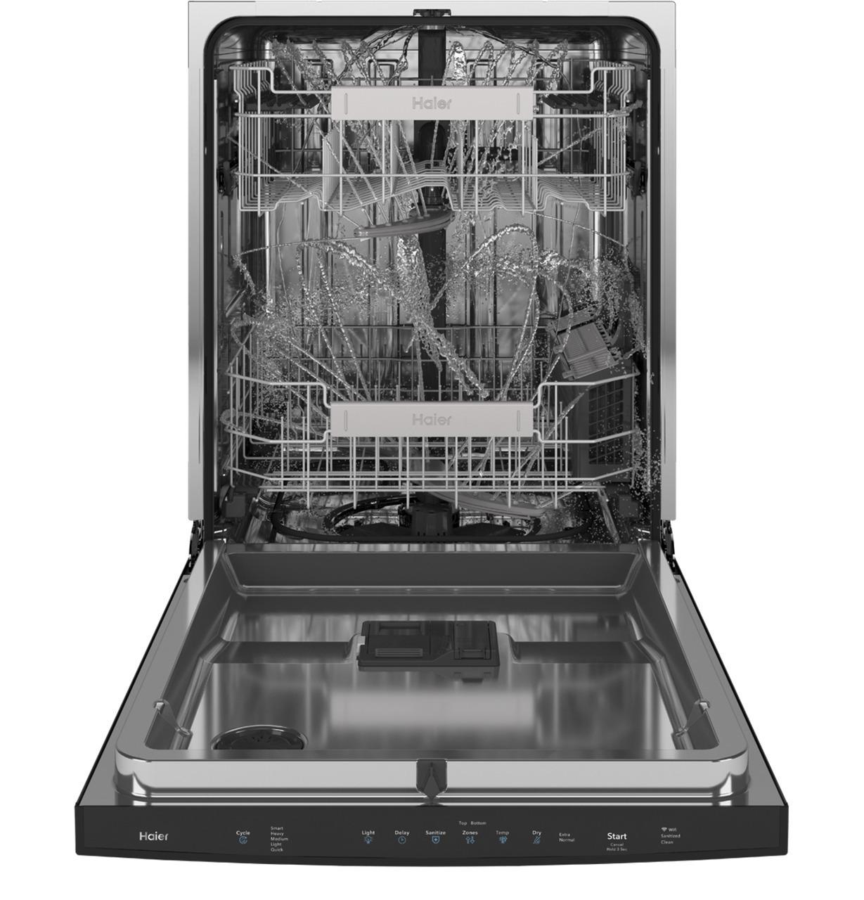Haier ENERGY STAR® Smart Top Control with Stainless Steel Interior Dishwasher with Sanitize Cycle