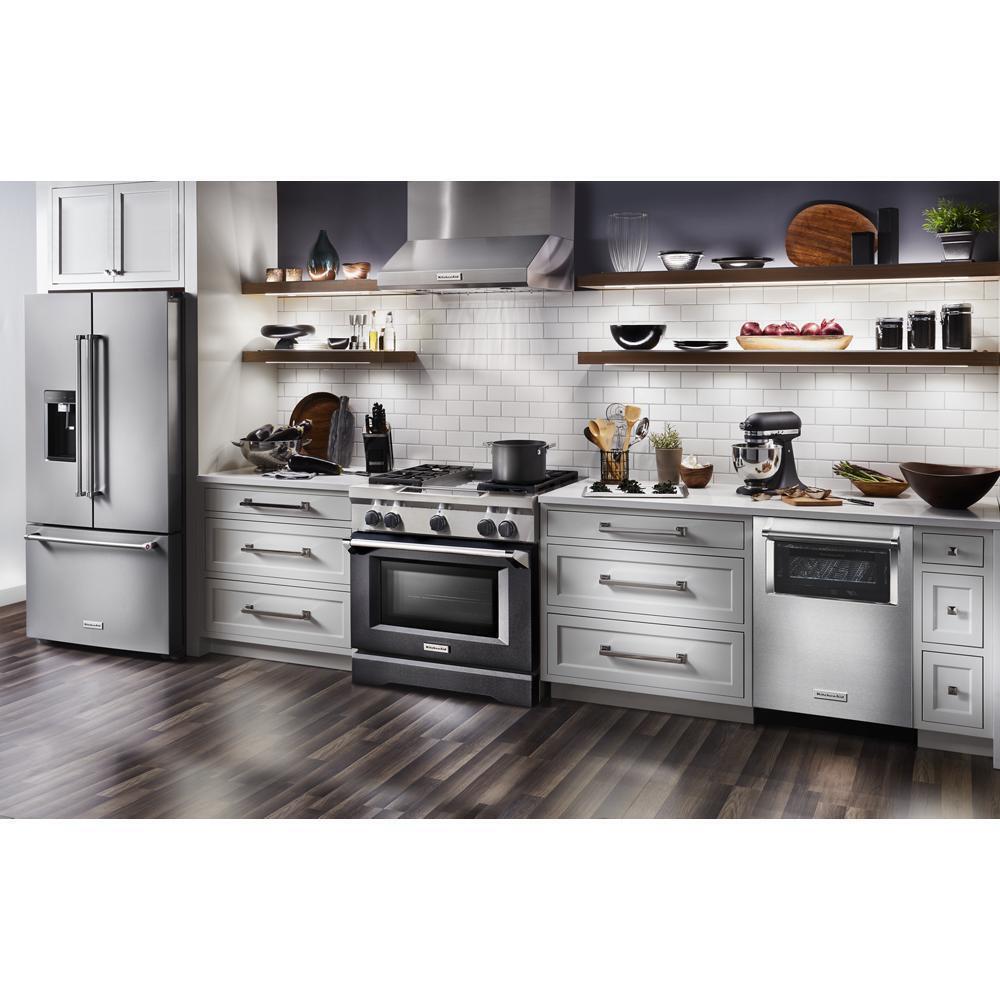 Kitchenaid 23.8 cu. ft. 36" Counter-Depth French Door Platinum Interior Refrigerator with PrintShield™ Finish