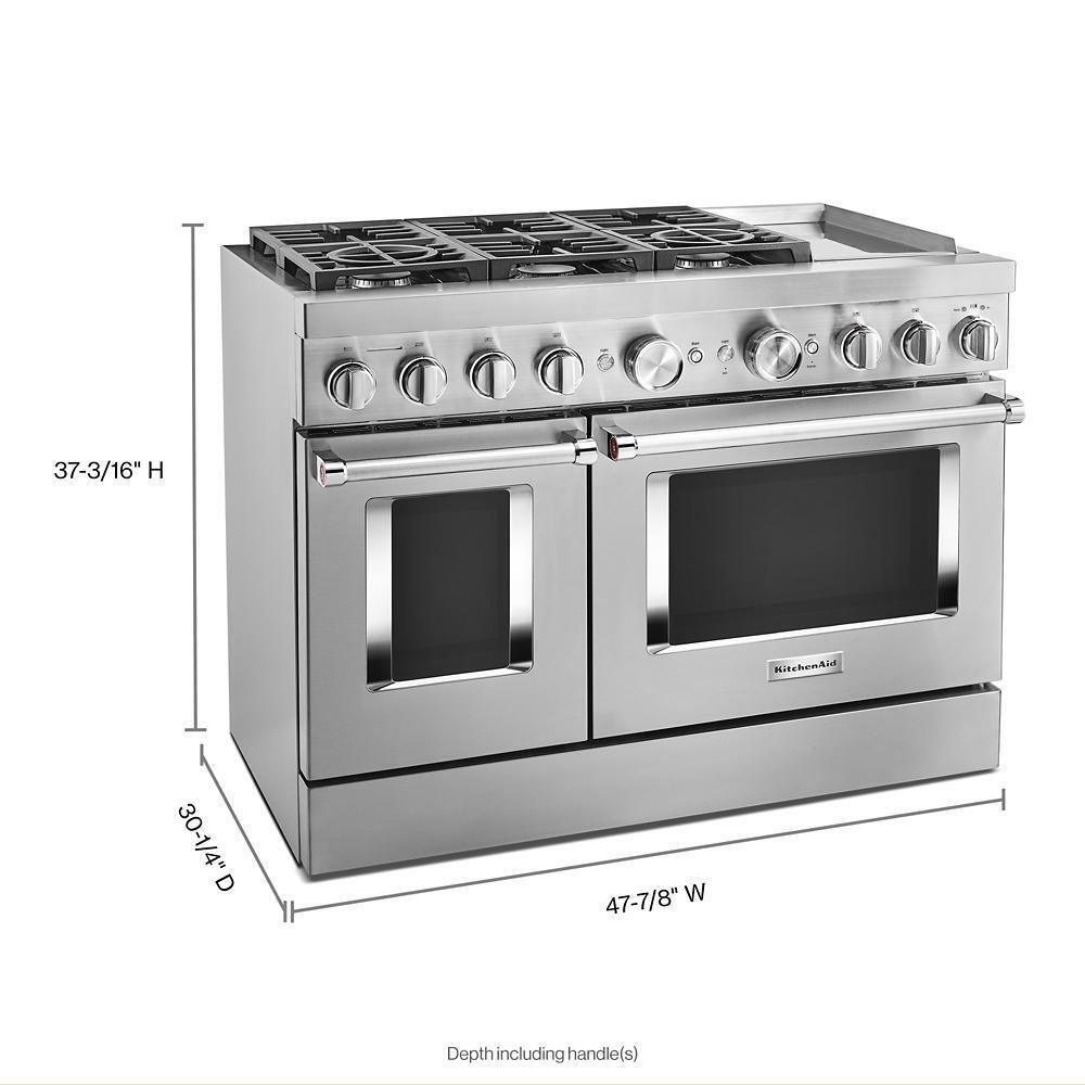 KFDC558JSS KitchenAid® 48'' Smart Commercial-Style Dual Fuel Range with Griddle