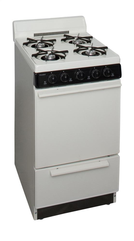 Premier BAK100TP 20 in. Freestanding Battery-Generated Spark Ignition Gas Range in Biscuit