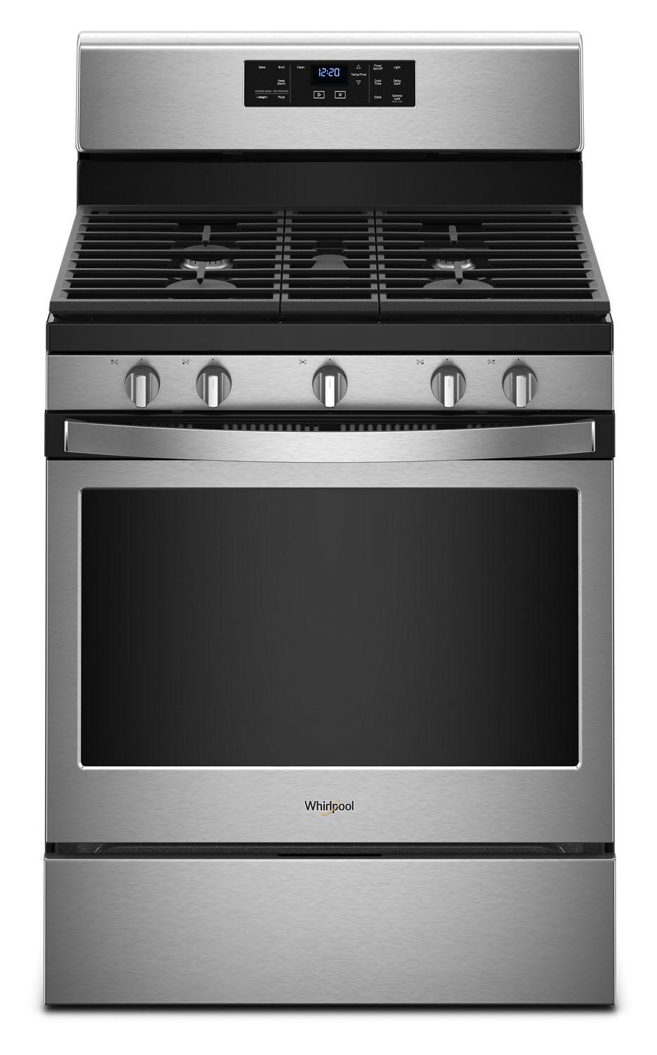 5.0 cu. ft. Freestanding Gas Range with Center Oval Burner Black-on-Stainless