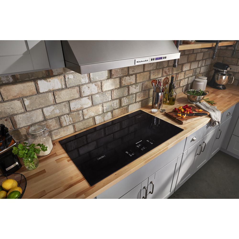 Kitchenaid KCES956KBL 36" Electric Cooktop with 5 Elements and Touch-Activated Controls