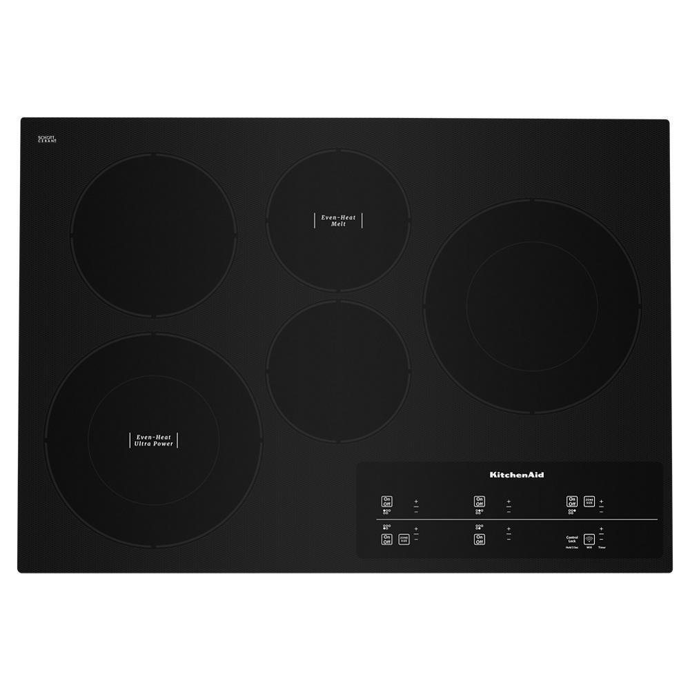 Kitchenaid KCES950KBL 30" Electric Cooktop with 5 Elements and Touch-Activated Controls