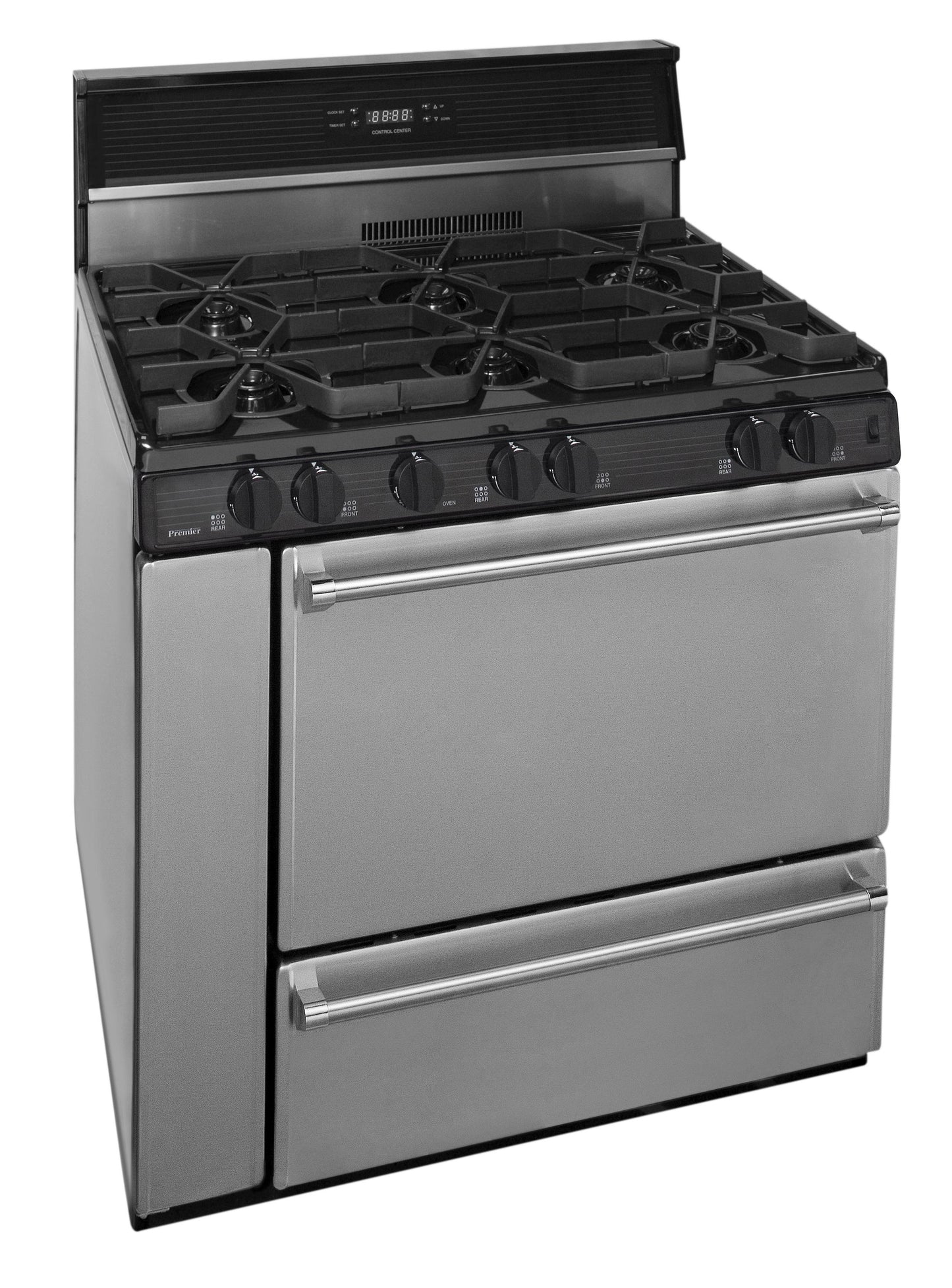 Premier P36S148BP 36 in. Freestanding Open Burner Gas Range in Stainless Steel