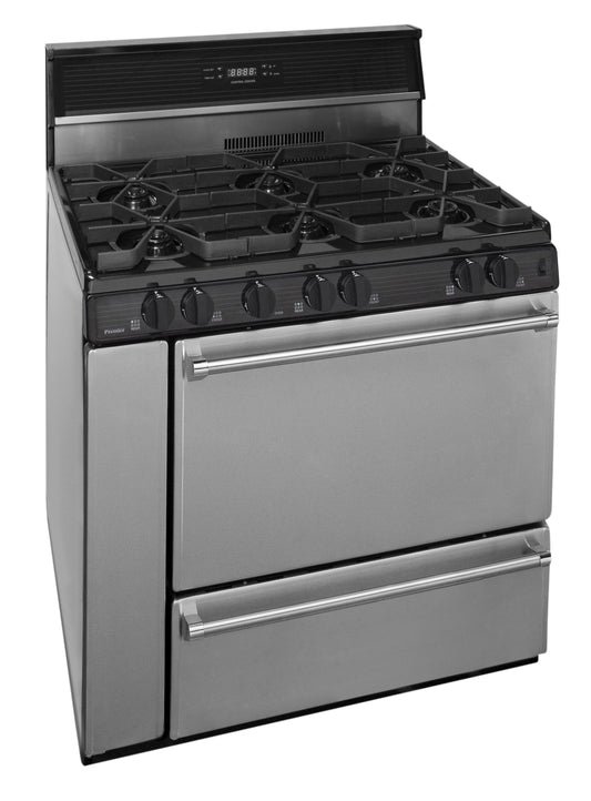 Premier P36S148BP 36 in. Freestanding Open Burner Gas Range in Stainless Steel
