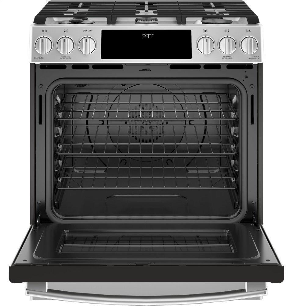P2S930SELSS GE Profile™ 30" Smart Dual Fuel Slide-In Front-Control Range