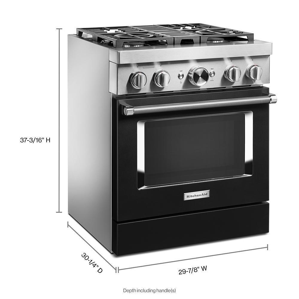 KFDC500JBK KitchenAid® 30'' Smart Commercial-Style Dual Fuel Range with 4 Burners