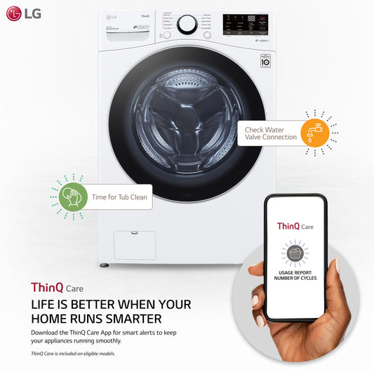 4.5 cu. ft. Ultra Large Capacity Smart wi-fi Enabled Front Load Washer with Built-In Intelligence & Steam Technology