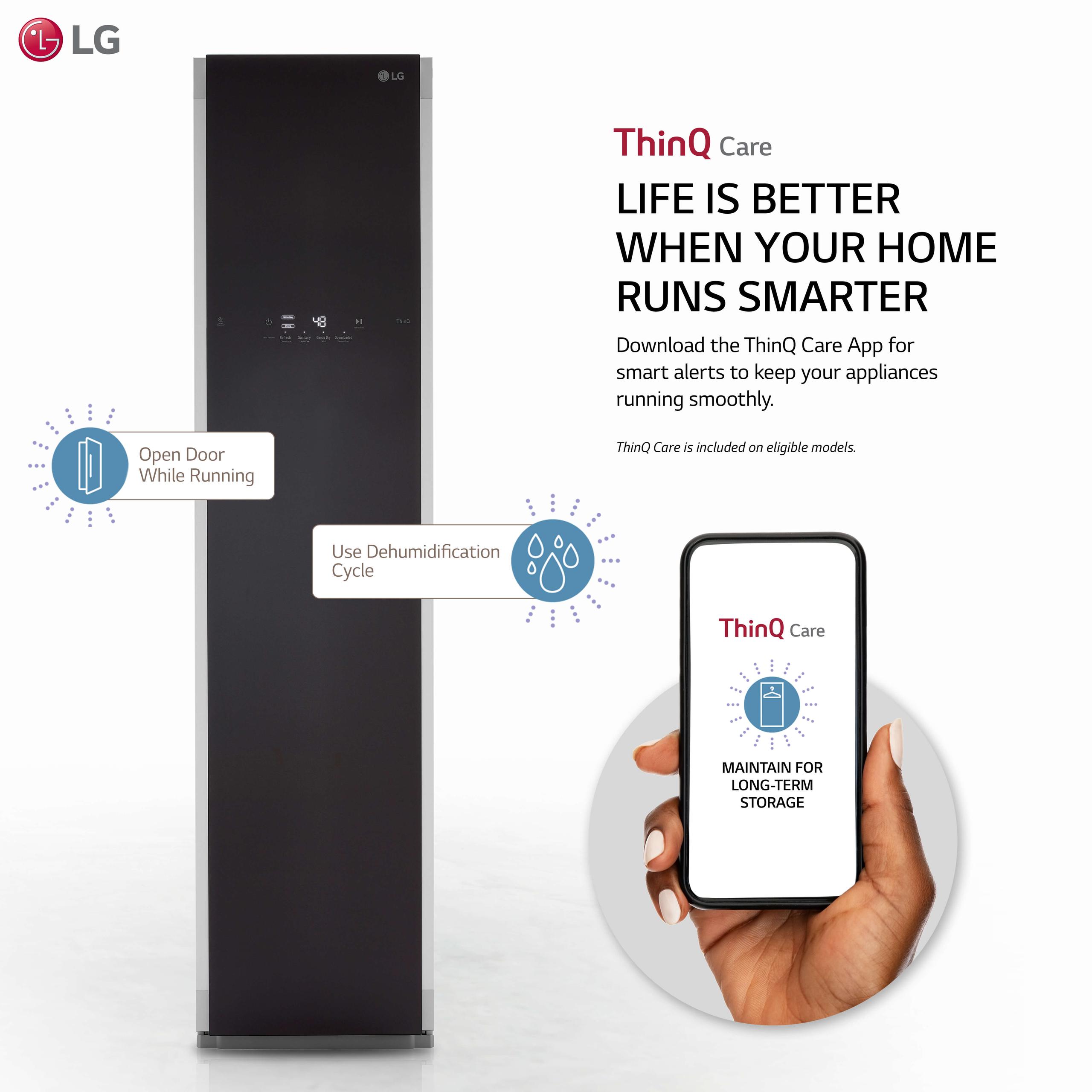 LG Styler® Smart wi-fi Enabled Steam Closet with TrueSteam® Technology and Exclusive Moving Hangers