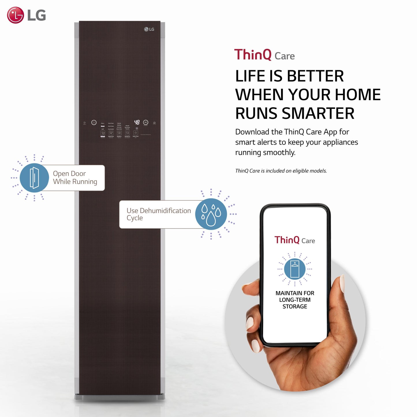 LG Styler® Smart wi-fi Enabled Steam Closet with TrueSteam® Technology and Exclusive Moving Hangers
