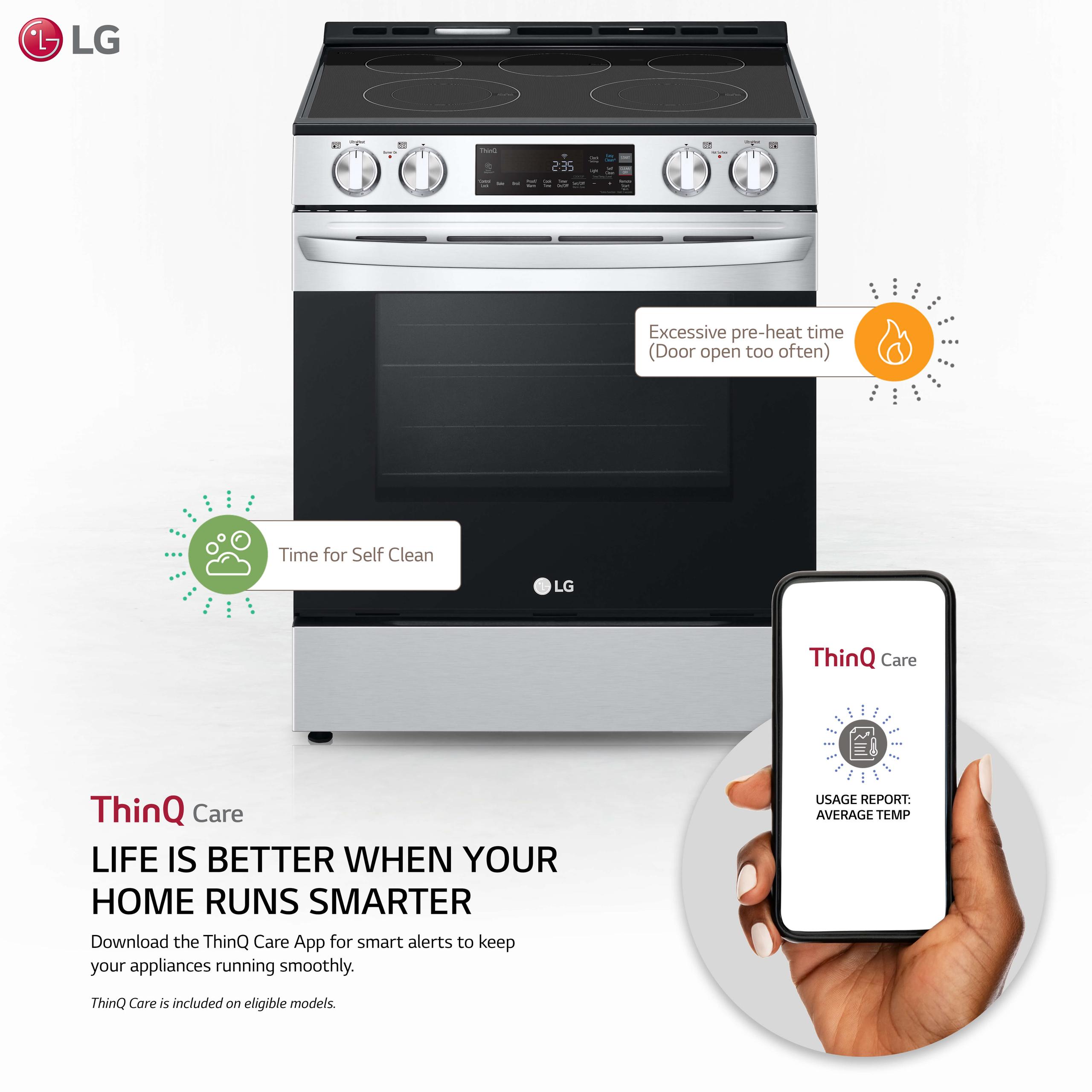 Lg 6.3 cu ft. Smart Wi-Fi Enabled Electric Slide-in Range with EasyClean®