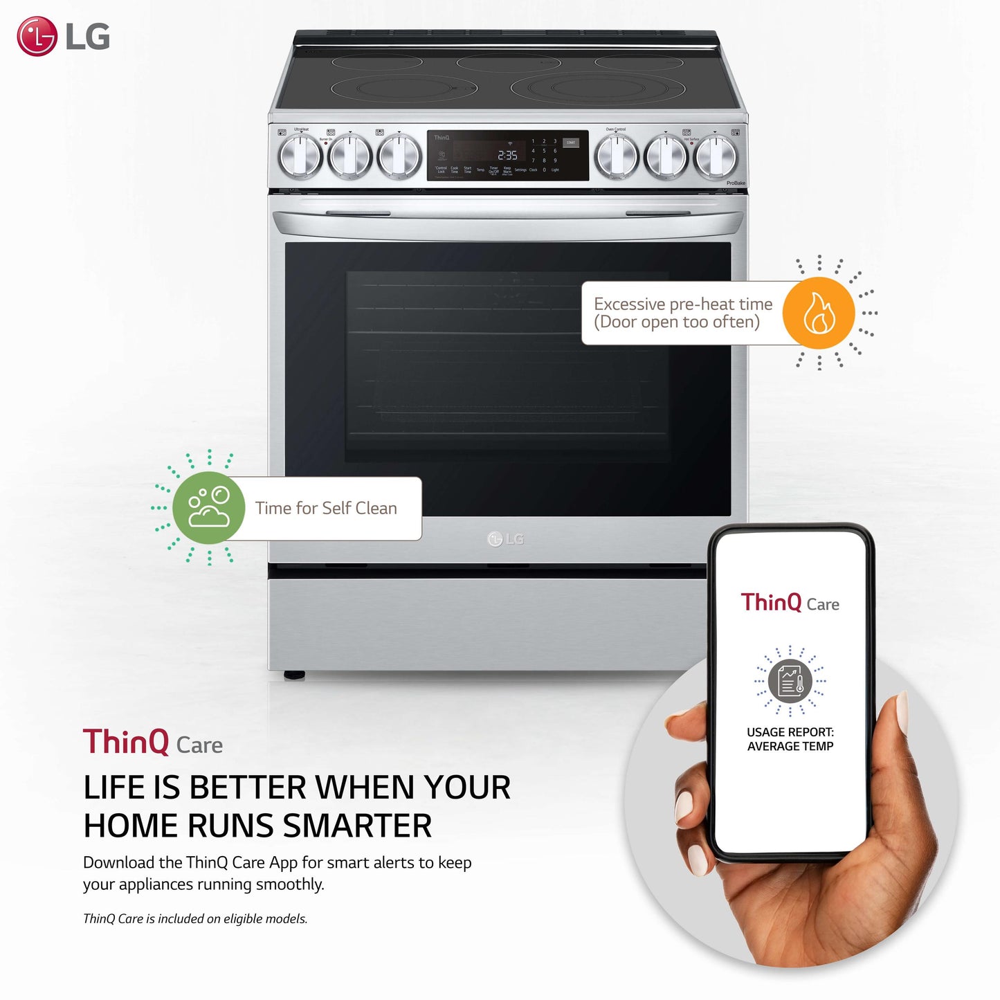 Lg 6.3 cu ft. Smart wi-fi Enabled ProBake Convection® InstaView® Electric Slide-In Range with Air Fry