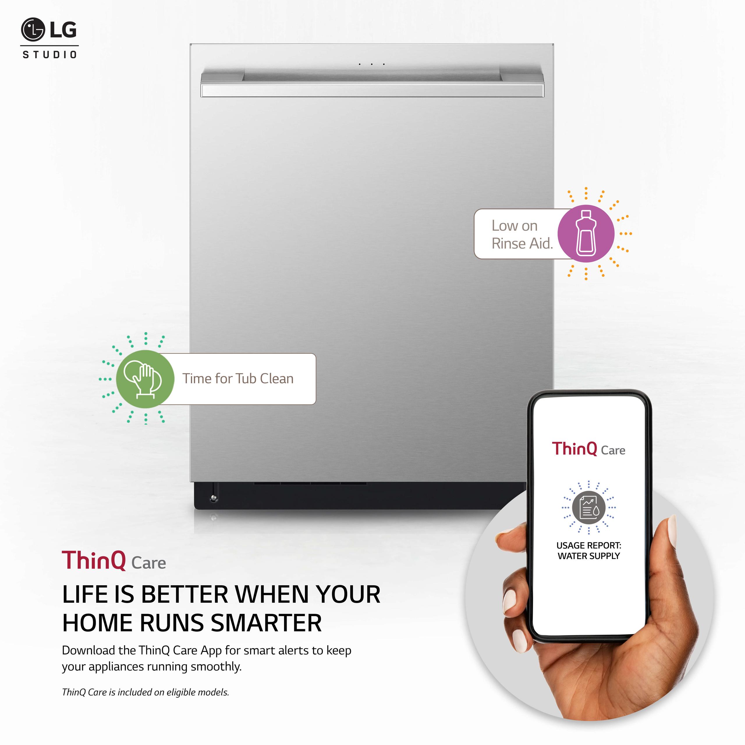 LG STUDIO Top Control Smart Dishwasher with QuadWash™ and TrueSteam®
