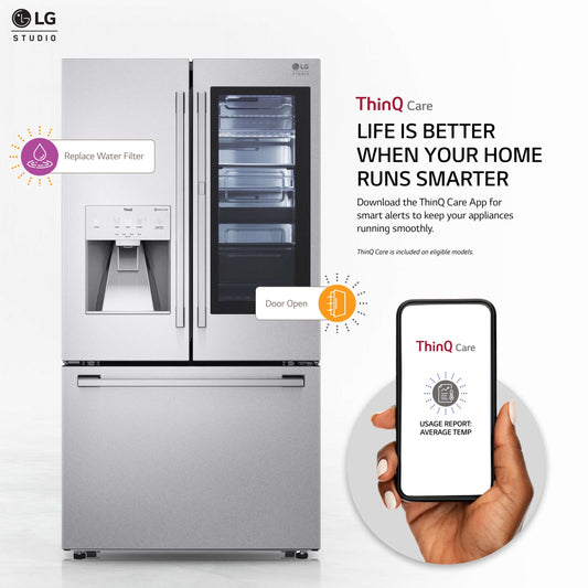 SRFVC2416S LG STUDIO 24 cu. ft. Smart InstaView® Door-in-Door® Large Capacity Counter-Depth Refrigerator with Craft Ice™ Maker