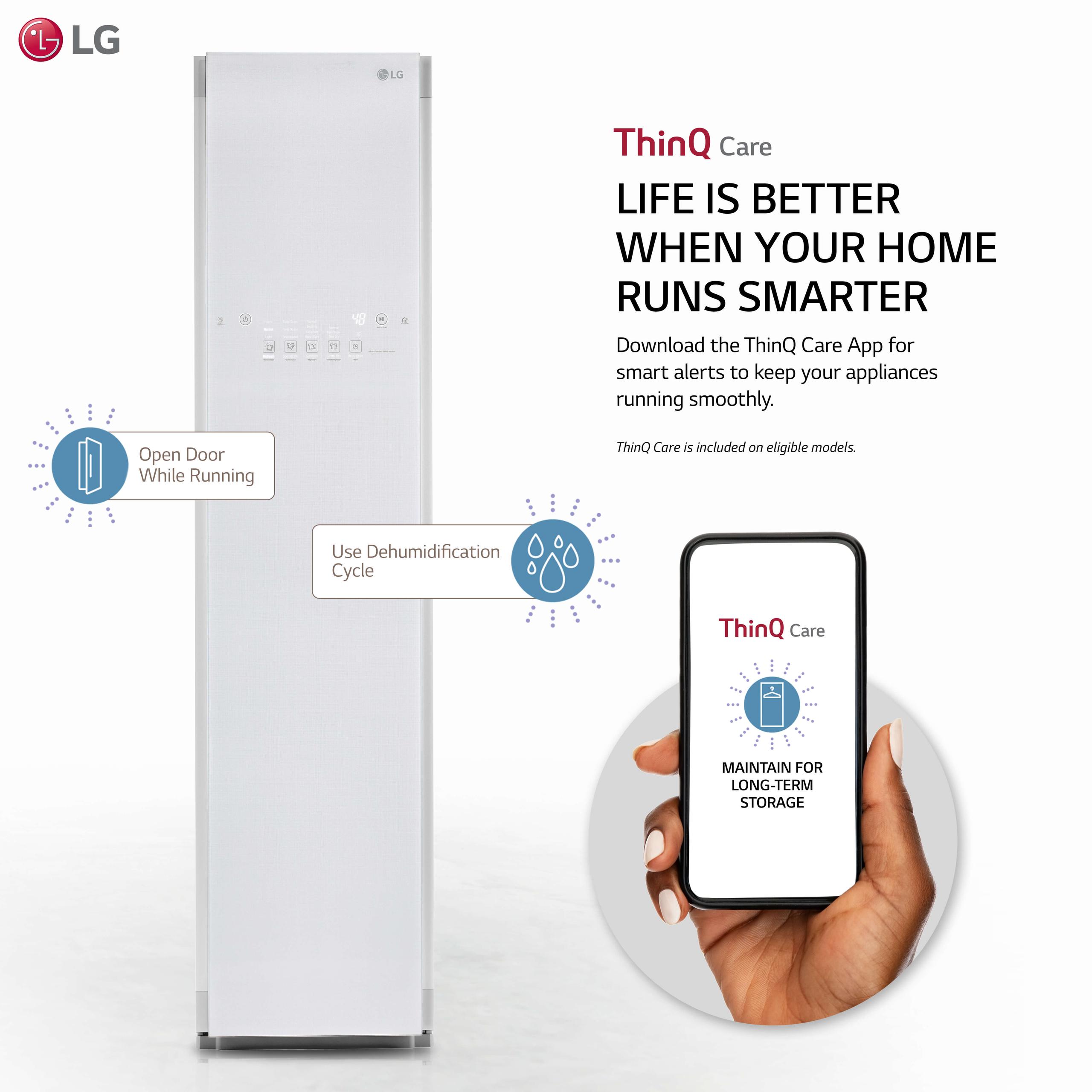 LG Styler® Smart wi-fi Enabled Steam Closet with TrueSteam® Technology and Exclusive Moving Hangers