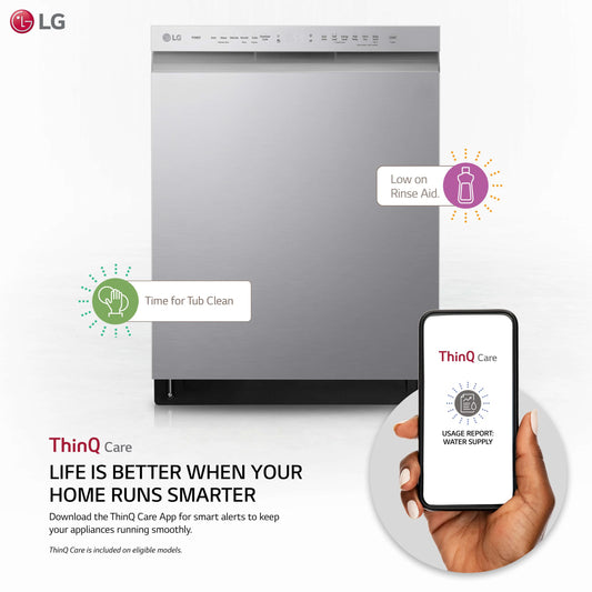 Lg ADFD5448AT Front Control Smart Wi-Fi Enabled Dishwasher with QuadWash™