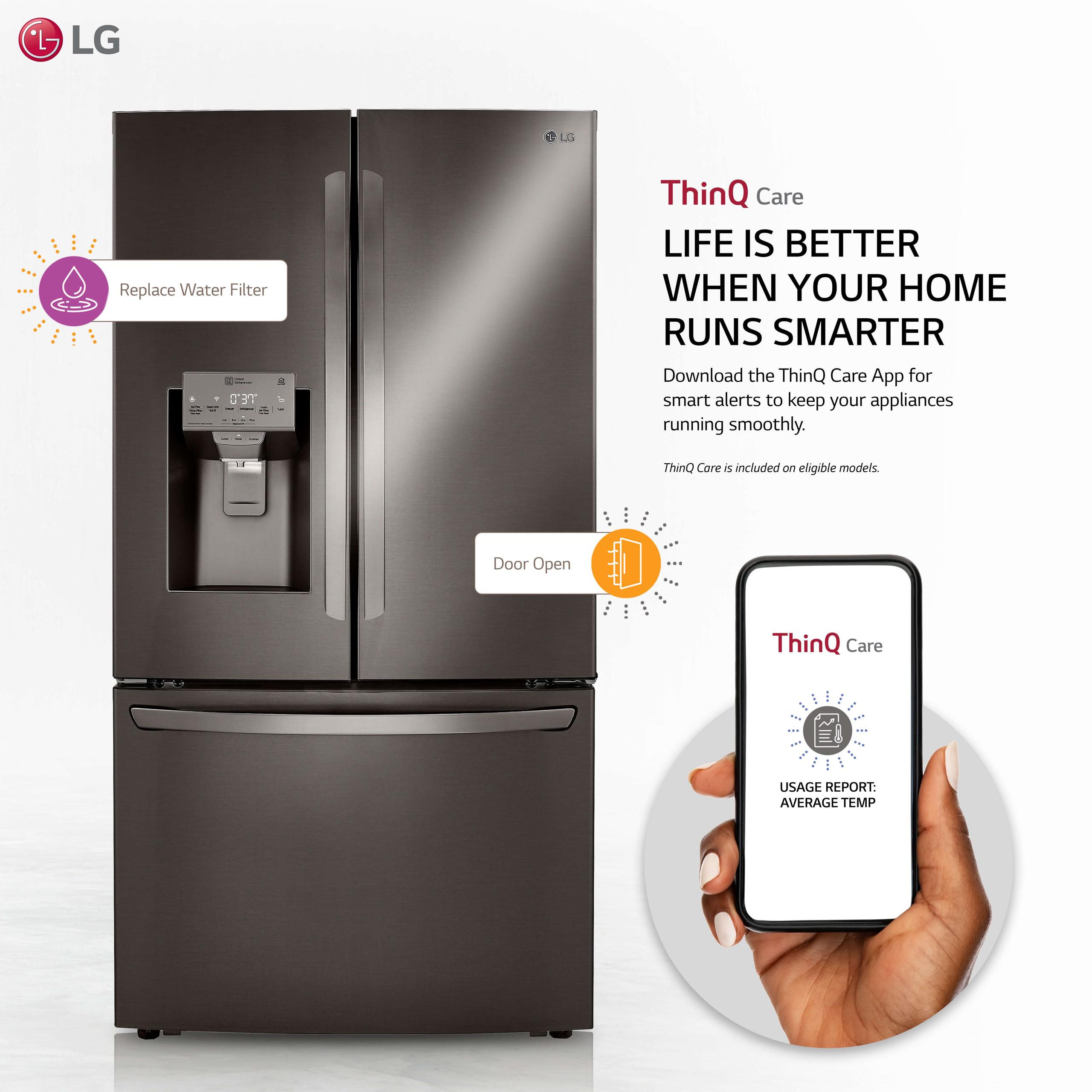 Lg 24 cu. ft. Smart Counter-Depth Refrigerator with Craft Ice™