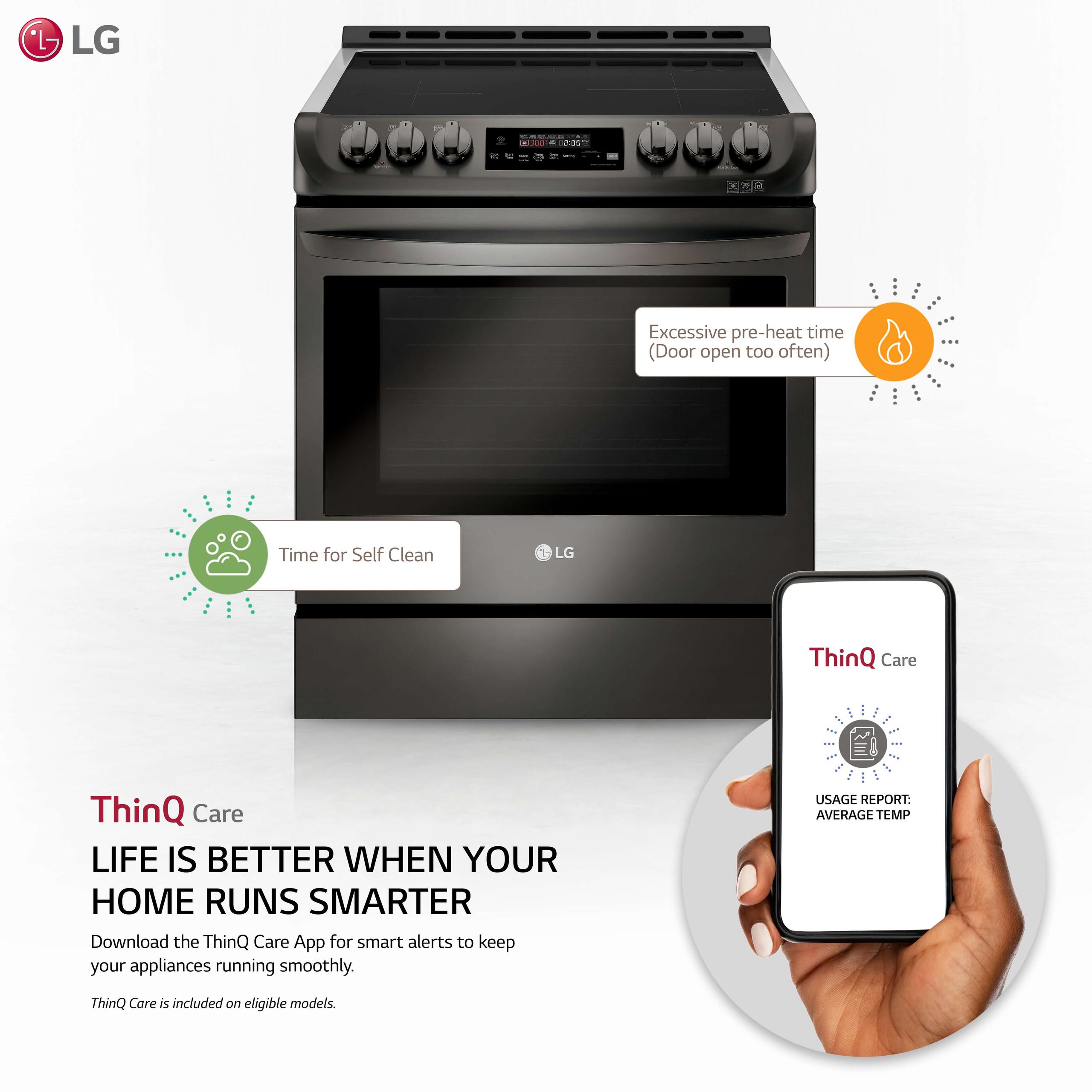 6.3 cu. ft. Smart wi-fi Enabled Induction Slide-in Range with ProBake Convection® and EasyClean®