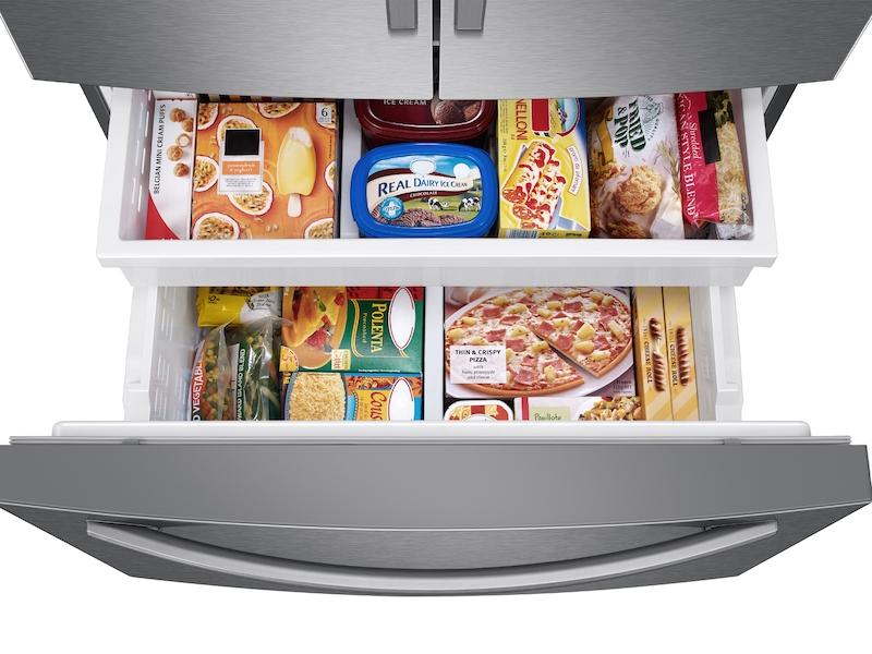 27 cu. ft. Large Capacity 3-Door French Door Refrigerator with External Water & Ice Dispenser in Stainless Steel