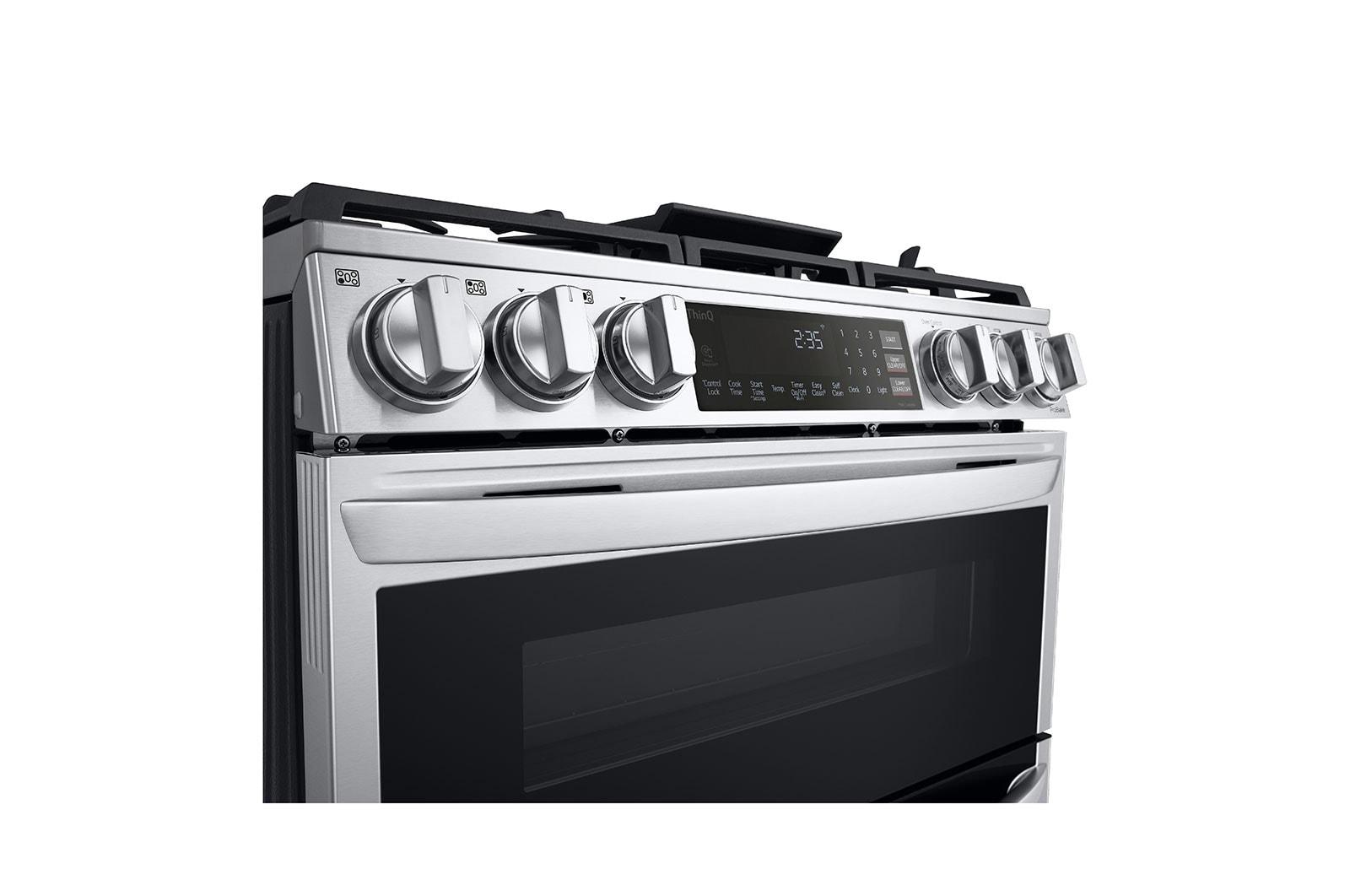 Lg 6.9 cu. ft. Smart Gas Double Oven Slide-in Range with InstaView®, ProBake® Convection, Air Fry, and Air Sous Vide