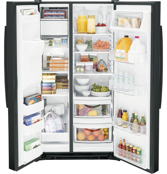 GSS25GGPBB GE® 25.3 Cu. Ft. Side-By-Side Refrigerator