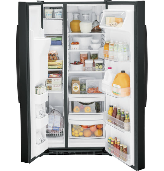 GSS23GGPBB GE® 23.0 Cu. Ft. Side-By-Side Refrigerator