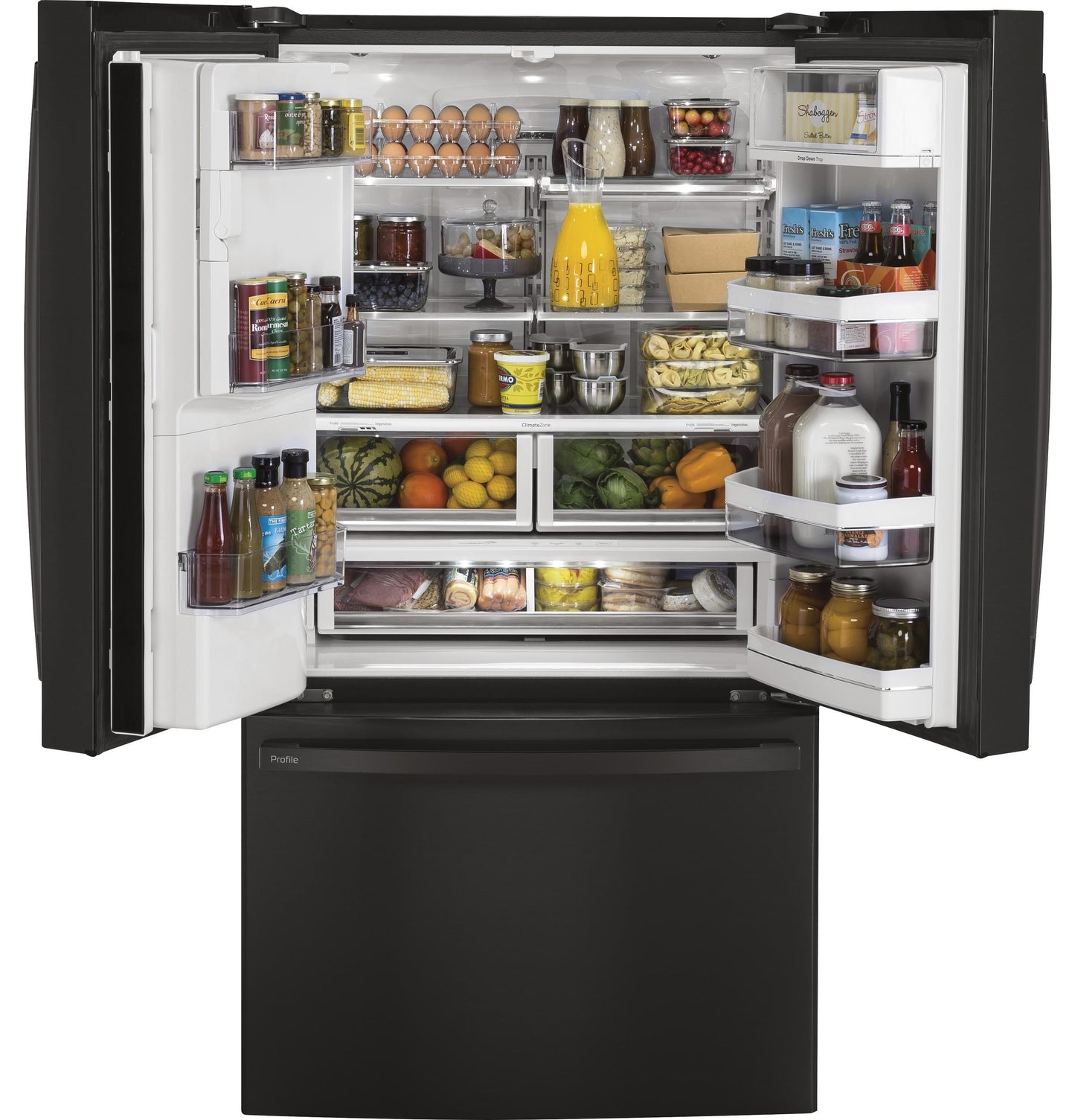 PYE22KBLTS GE Profile™ ENERGY STAR® 22.1 Cu. Ft. Counter-Depth French-Door Refrigerator with Hands-Free AutoFill