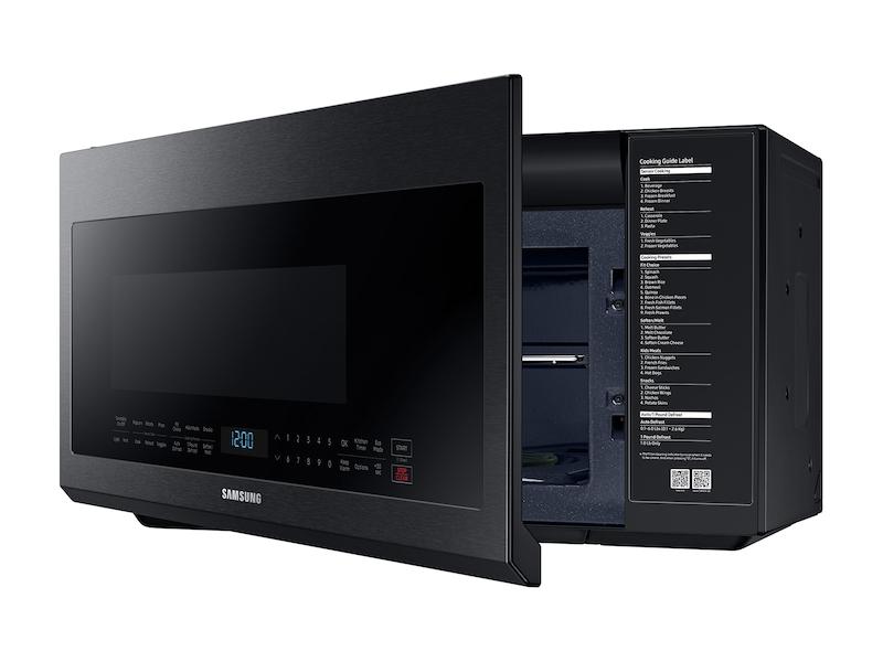 SAMSUNG 2.1 cu. ft. Over-the-Range Microwave with Sensor Cooking in Fingerprint Resistant Black Stainless Steel