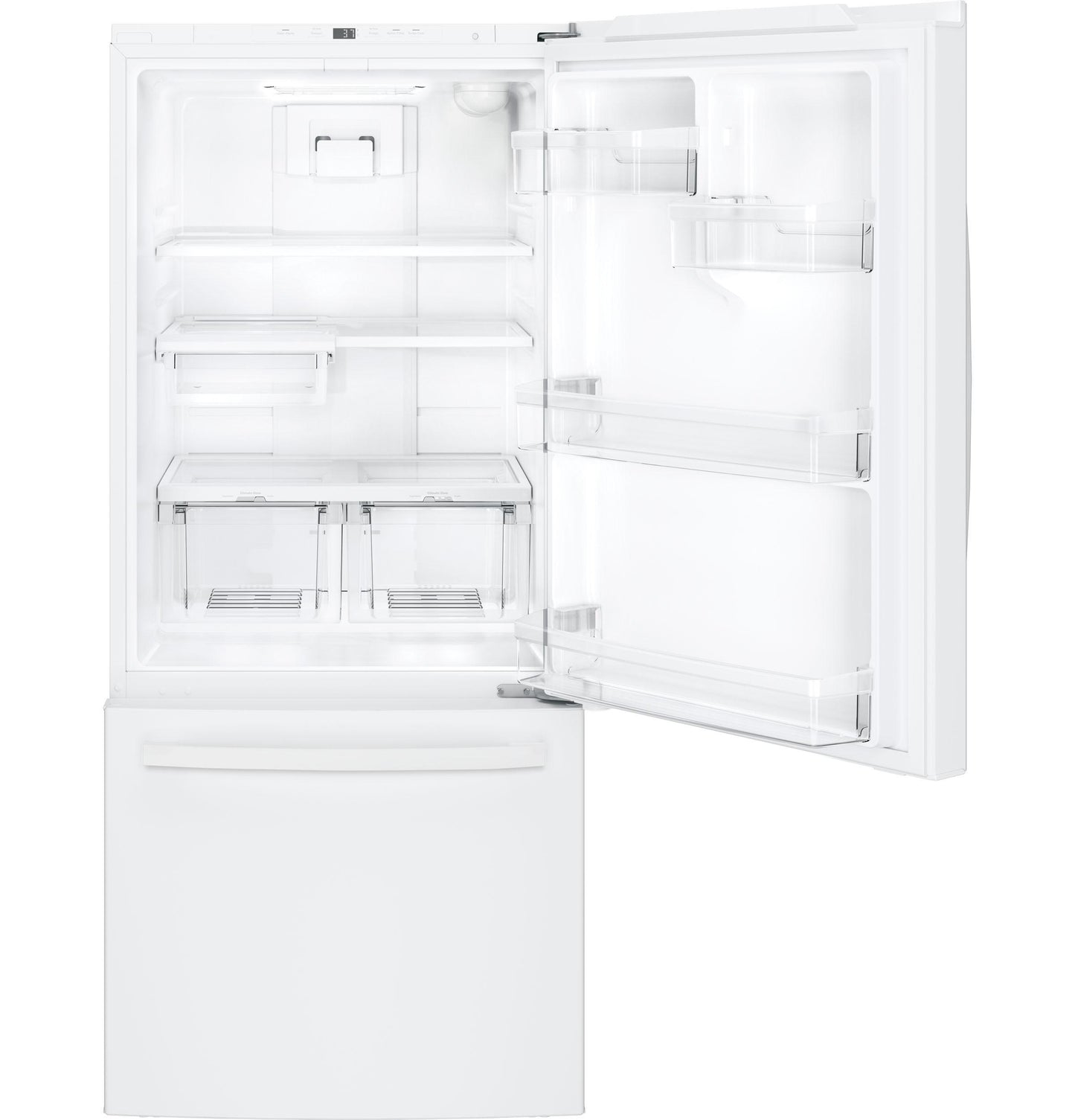 GDE21EGKWW GE® ENERGY STAR® 21.0 Cu. Ft. Bottom-Freezer Refrigerator