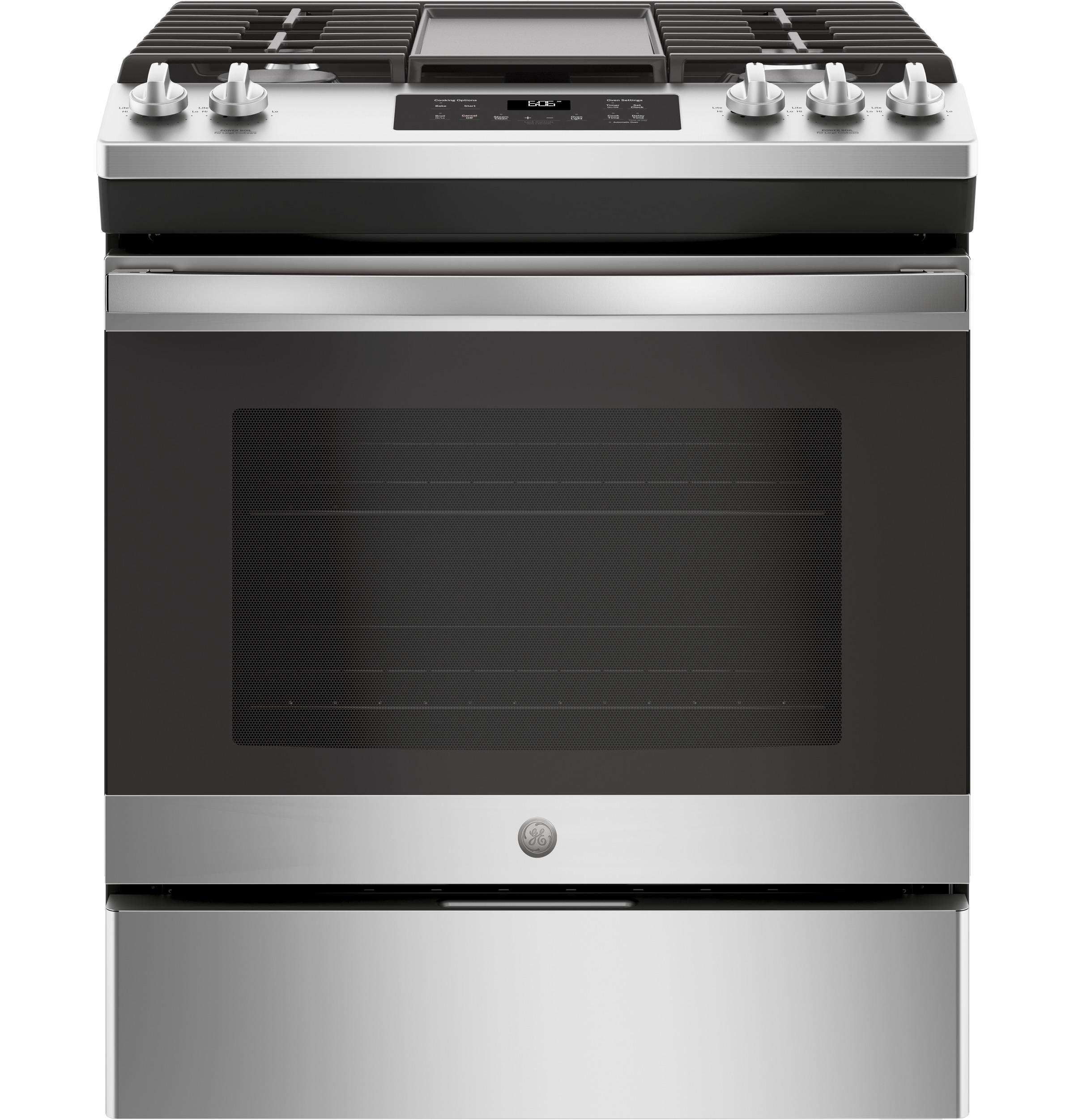 JGSS66SELSS GE® 30" Slide-In Front Control Gas Range