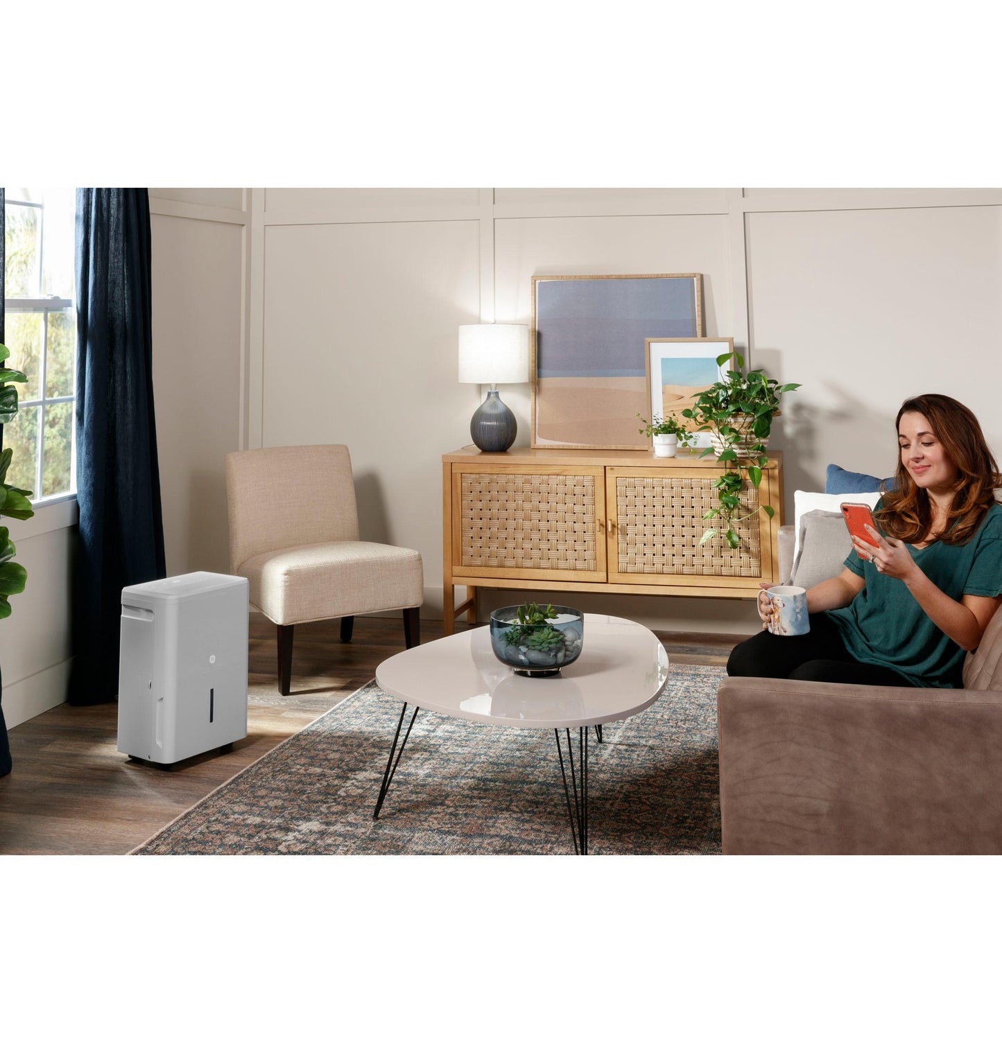 GE® ENERGY STAR® 50 Pint Smart Portable Dehumidifier with Smart Dry for Wet Spaces