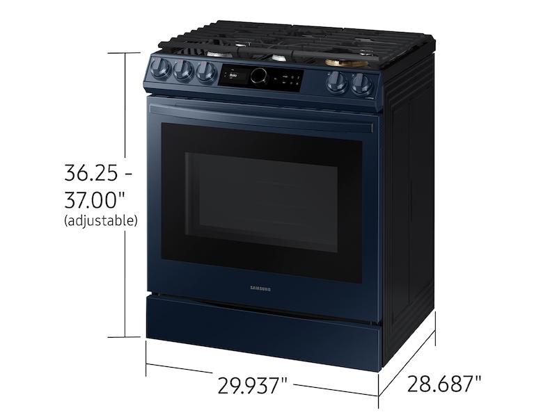 Bespoke Smart Slide-in Gas Range 6.0 cu. ft. with Smart Dial, Air Fry & Wi-Fi in Navy Steel