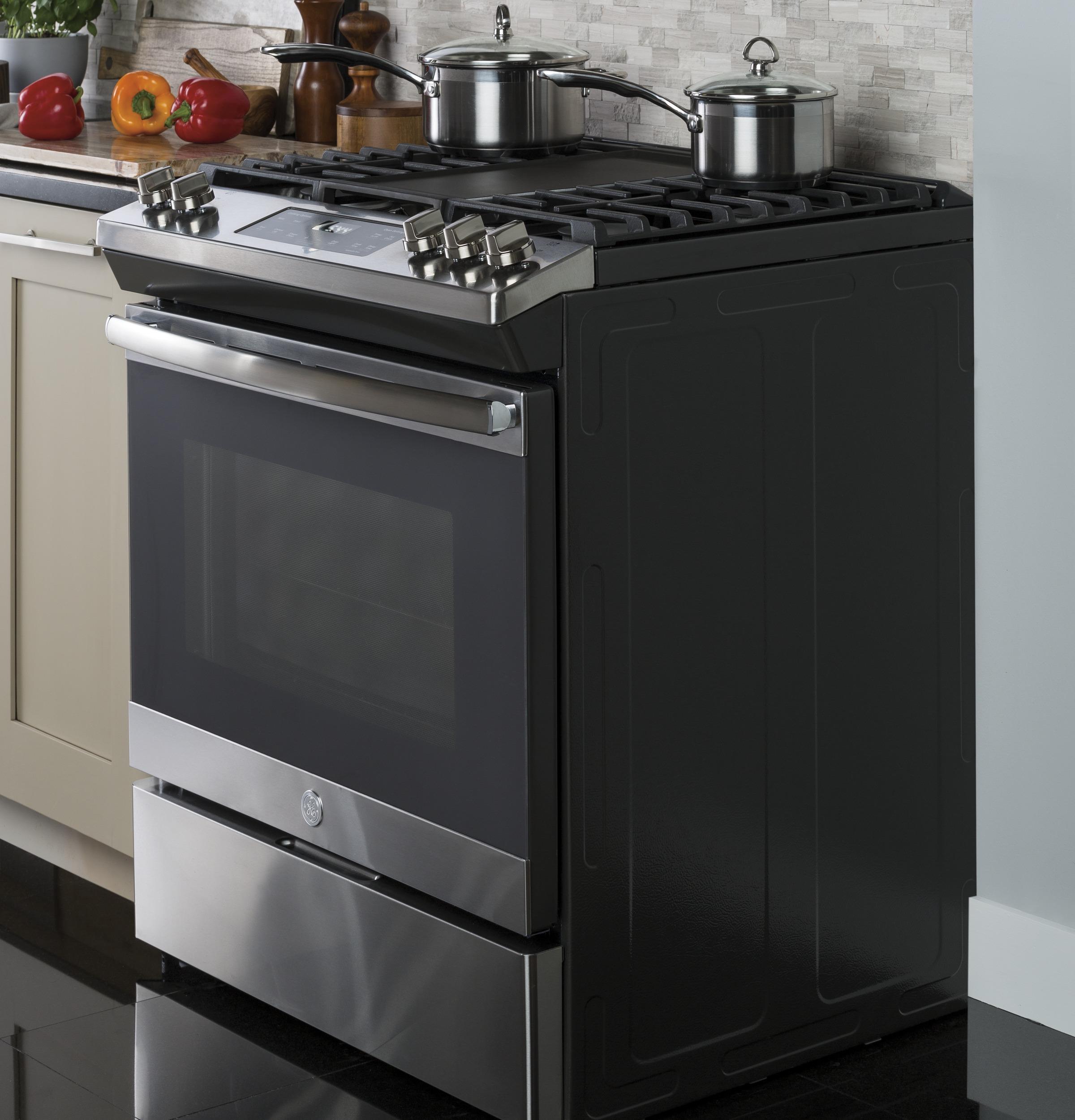 JGSS66SELSS GE® 30" Slide-In Front Control Gas Range