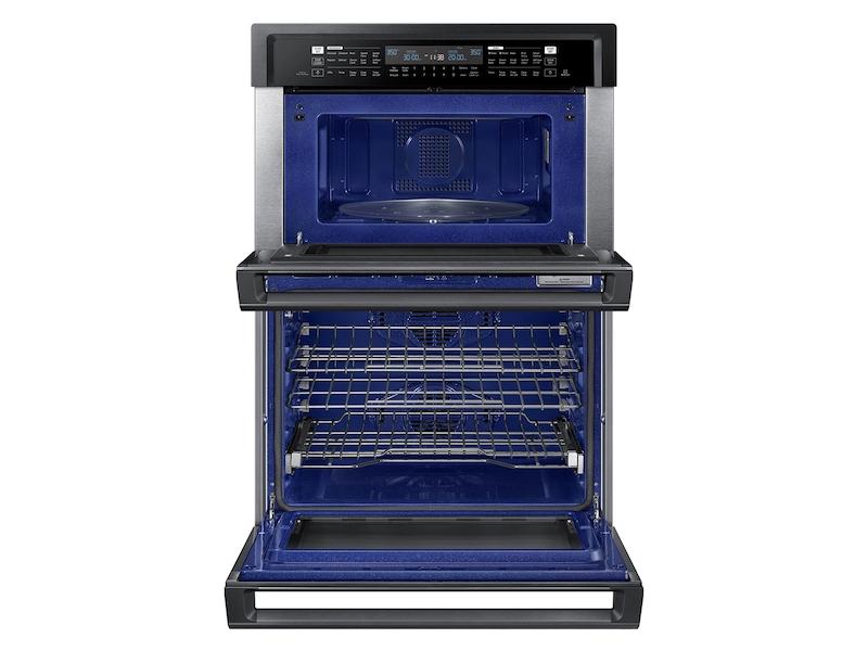 Samsung 30" Smart Microwave Combination Wall Oven with Steam Cook in Black Stainless Steel