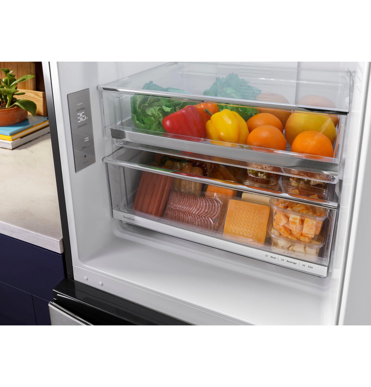 GLE12HSPSS GE® ENERGY STAR® 11.9 Cu. Ft. Bottom-Freezer Refrigerator