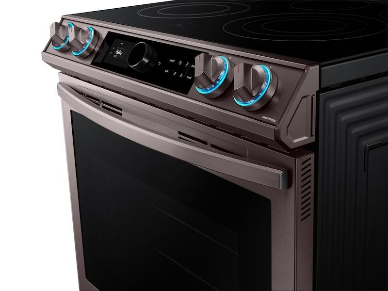 Bespoke Smart Slide-in Electric Range 6.3 cu. ft. with Smart Dial & Air Fry in Tuscan Steel