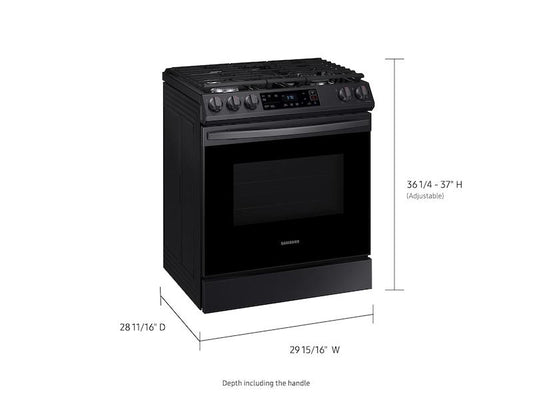 Samsung 6.0 cu. ft. Smart Slide-in Gas Range in Black Stainless Steel