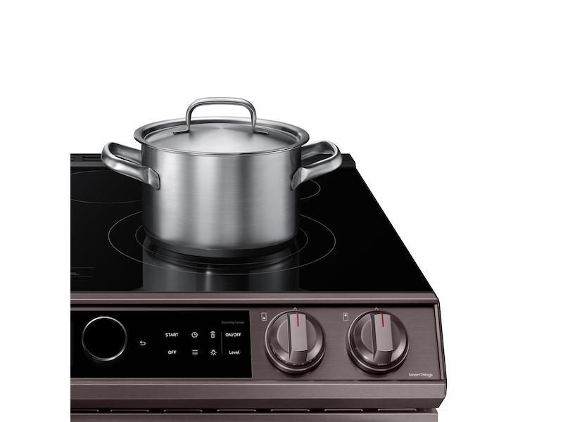 Bespoke Smart Slide-in Electric Range 6.3 cu. ft. with Smart Dial & Air Fry in Tuscan Steel