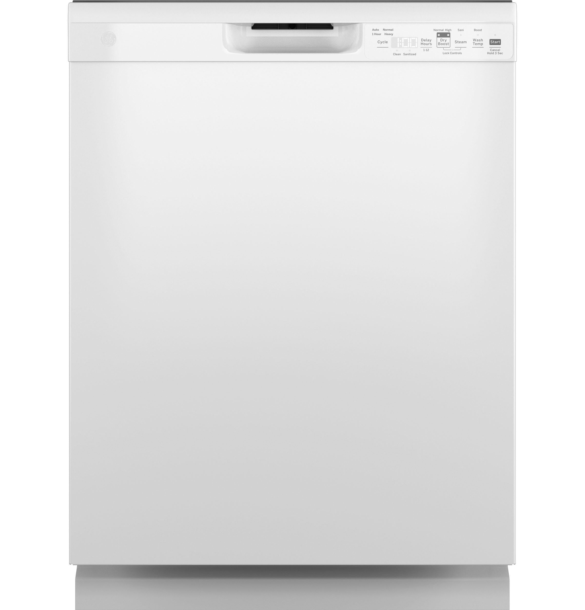 GDF550PGRWW GE® ENERGY STAR® Front Control with Plastic Interior Dishwasher with Sanitize Cycle & Dry Boost