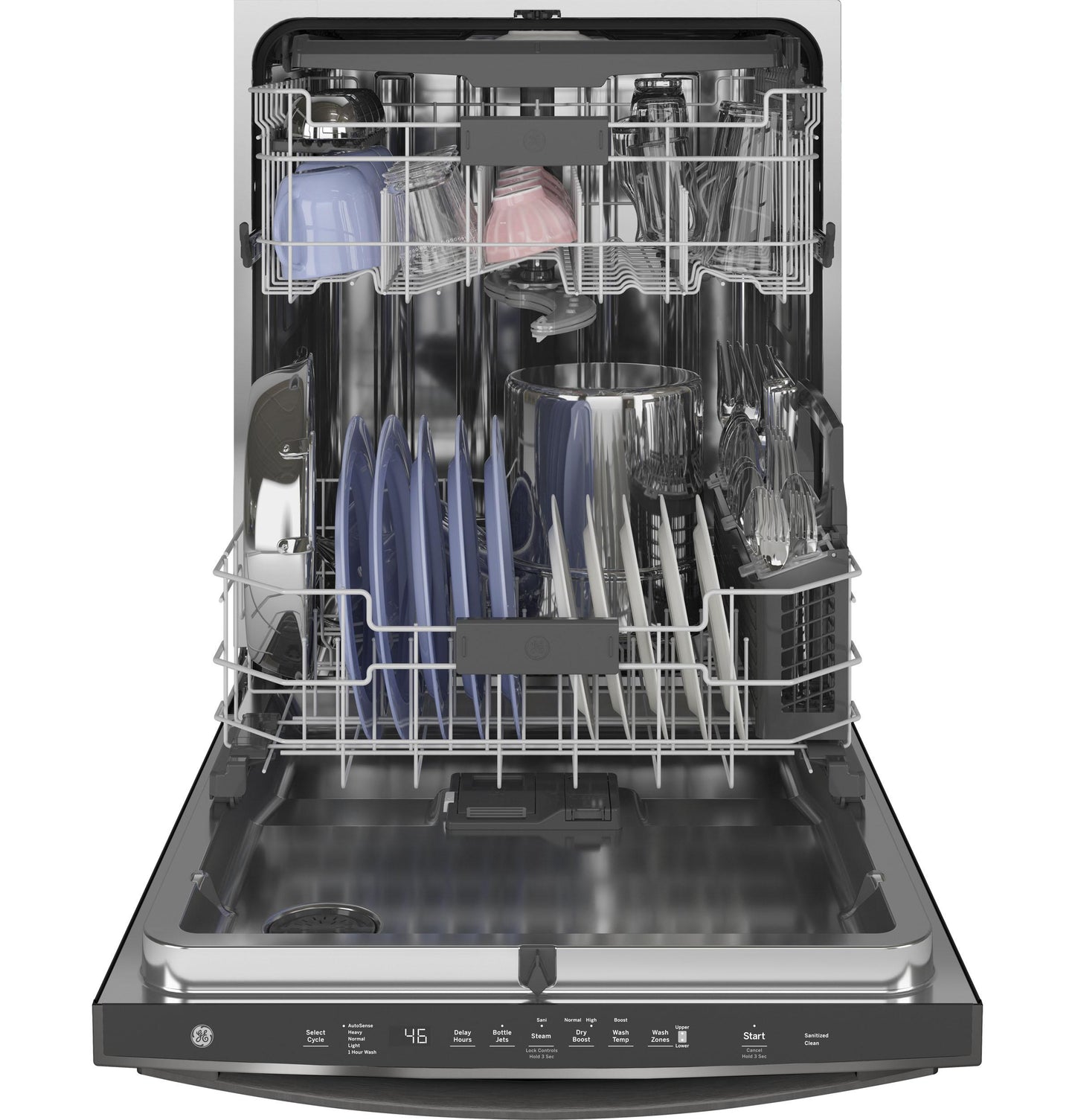 GE® Top Control with Stainless Steel Interior Dishwasher with Sanitize Cycle & Dry Boost with Fan Assist