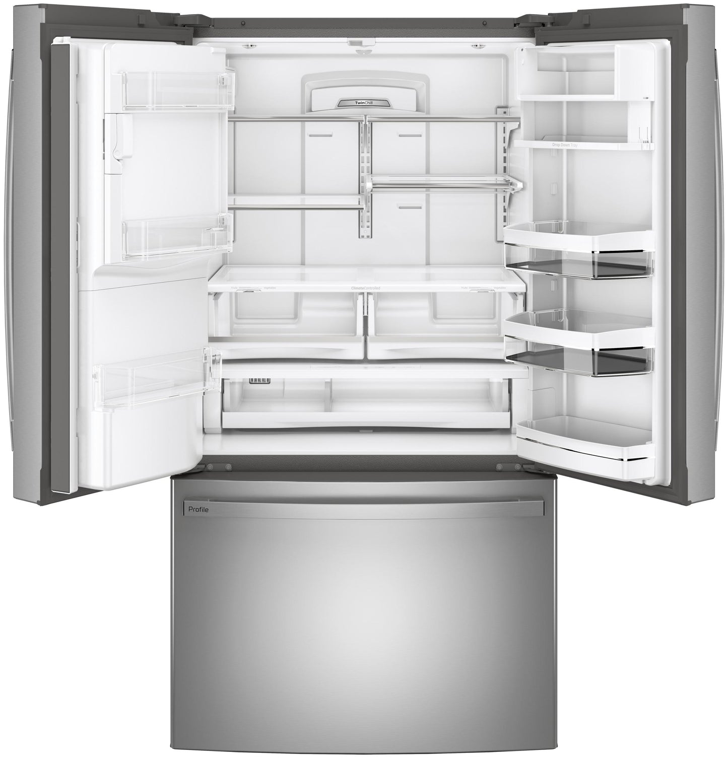 PFE28KYNFS GE Profile™ ENERGY STAR® 27.7 Cu. Ft. Fingerprint Resistant French-Door Refrigerator with Hands-Free AutoFill