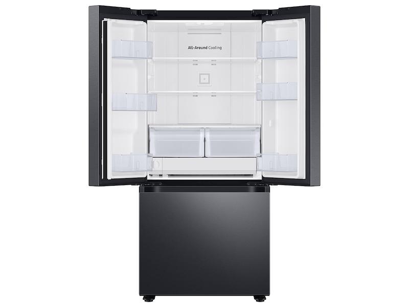 22 cu. ft. Smart 3-Door French Door Refrigerator with External Water Dispenser in Fingerprint Resistant Black Stainless Steel