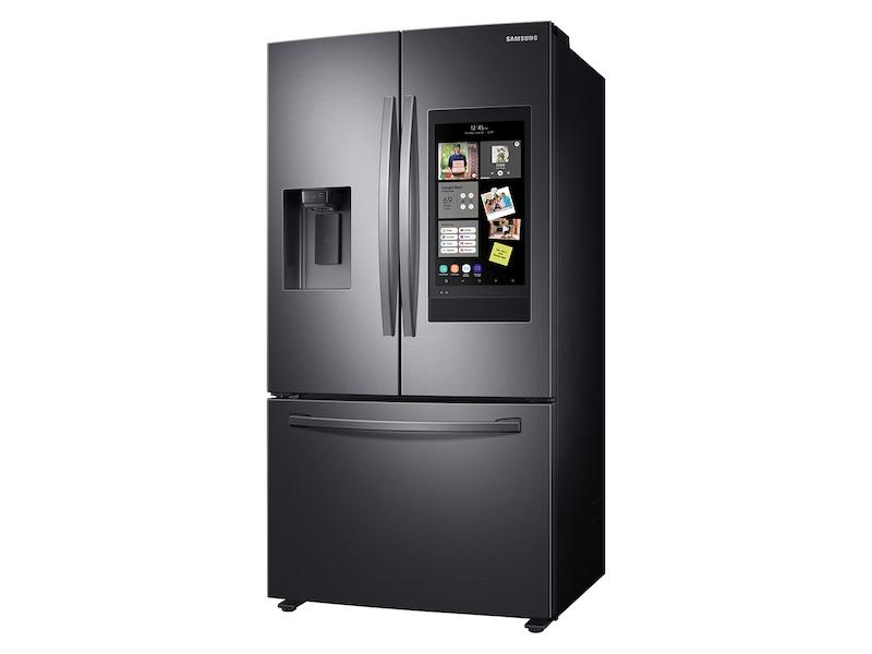 SAMSUNG 26.5 cu. ft. Large Capacity 3-Door French Door Refrigerator with Family Hub(TM) and External Water & Ice Dispenser in Black Stainless Steel