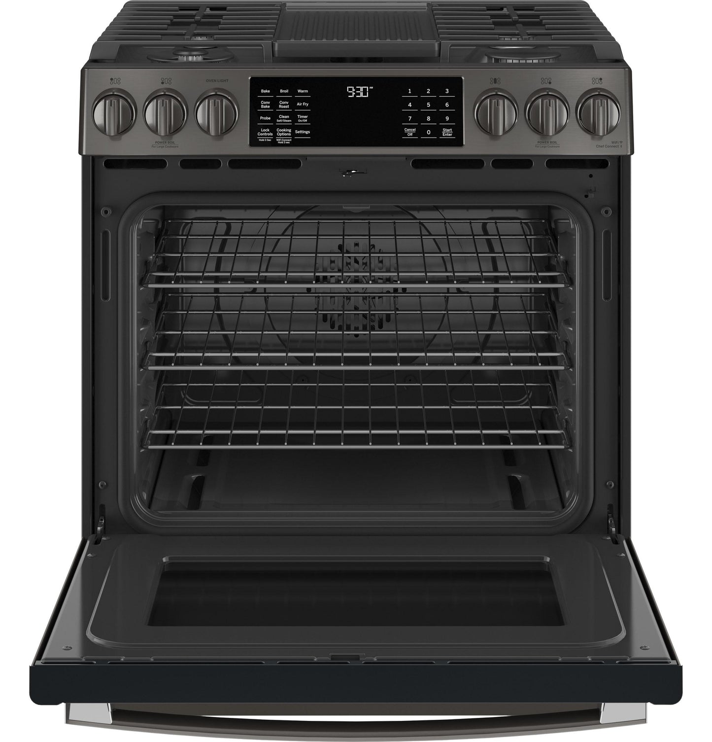 PGS930BPTS GE Profile™ 30" Smart Slide-In Front-Control Gas Range with No Preheat Air Fry