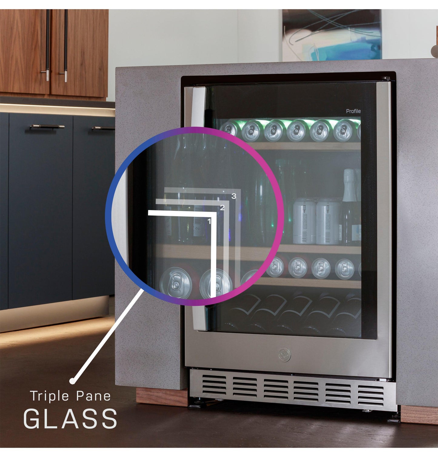 PVS06BSPSS GE Profile™ 155-Can or 52-Bottle Beverage Center