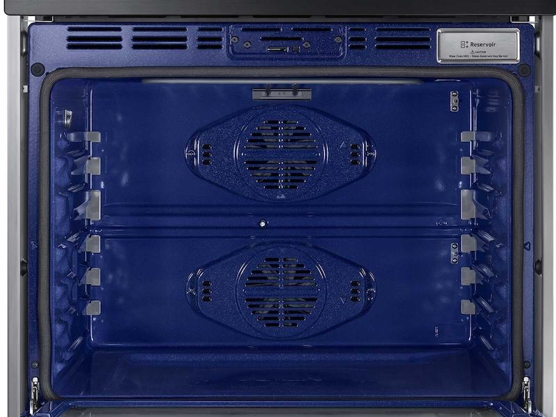 Samsung 30" Smart Microwave Combination Wall Oven with Steam Cook in Black Stainless Steel