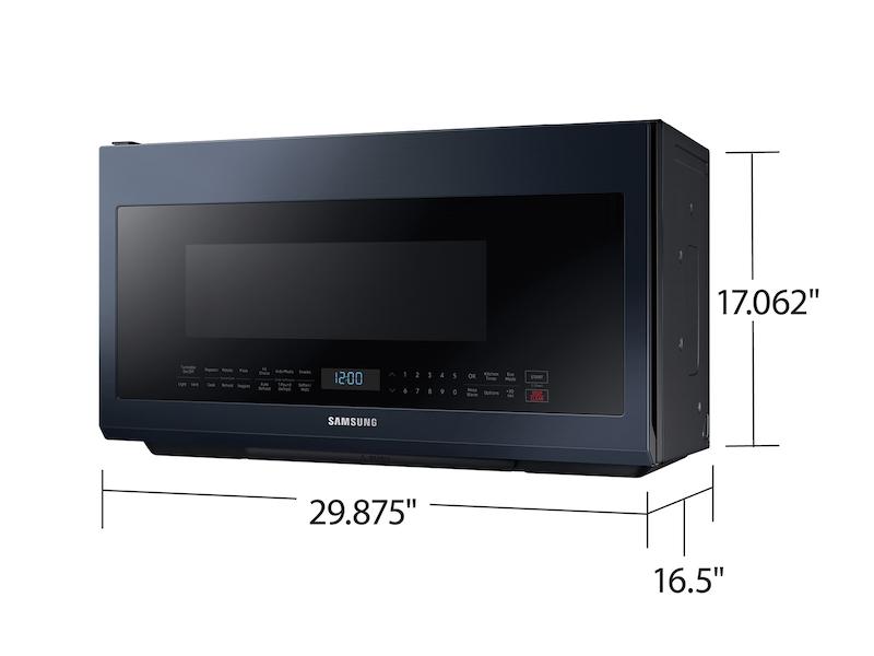 Samsung ME21A706BQN Bespoke Over-the-Range Microwave 2.1 cu. ft. with Sensor Cooking in Fingerprint Resistant Navy Steel