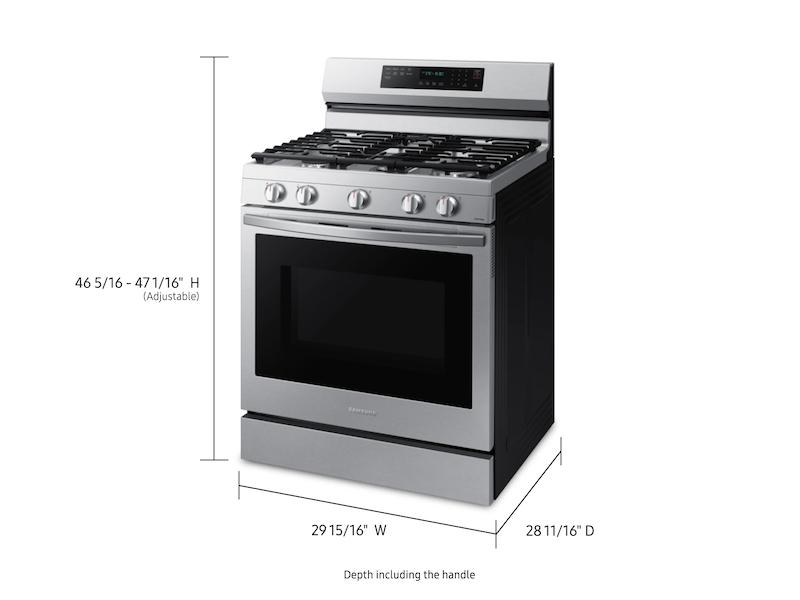 Samsung NX60A6711SS 6.0 cu. ft. Smart Freestanding Gas Range with No-Preheat Air Fry, Convection+ & Stainless Cooktop in Stainless Steel